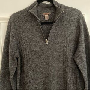 Dockers Men's Charcoal Zip-Up Sweater
